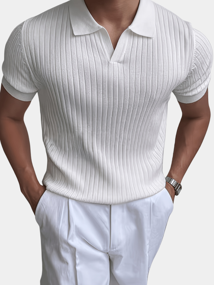 Men's Textured Polo Top