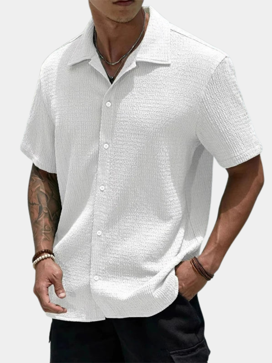Men's Textured Cuban Shirt