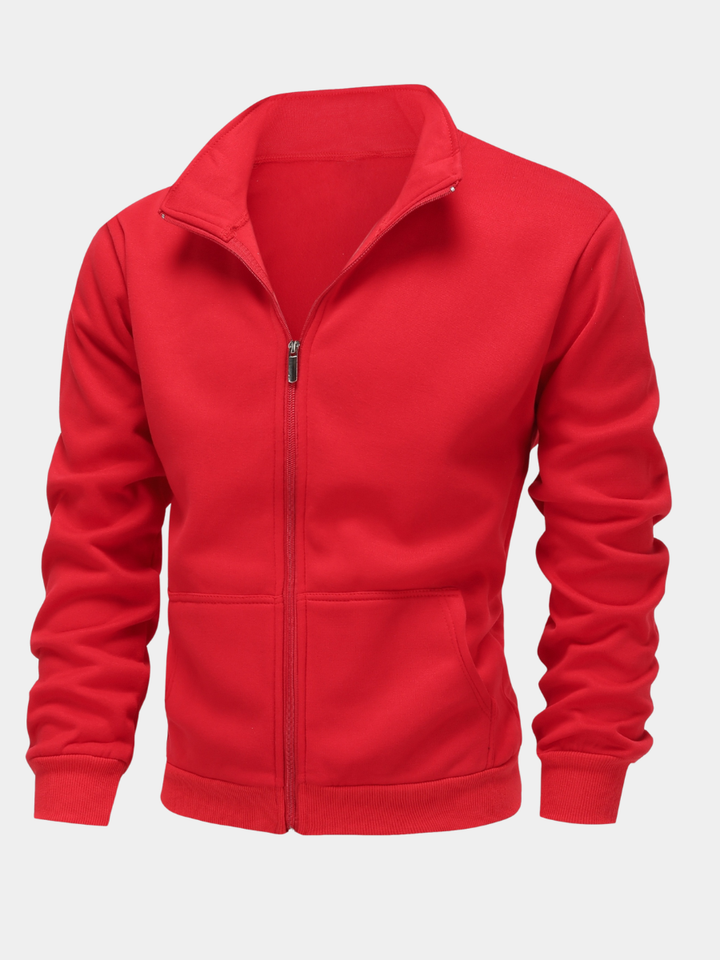Men's Solid High Neck Hoodie