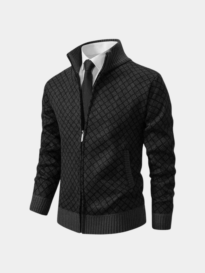 Men's Waffle Zip Cardigan