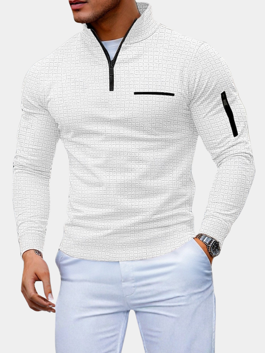 Men's Color Block Half Zip Sweater