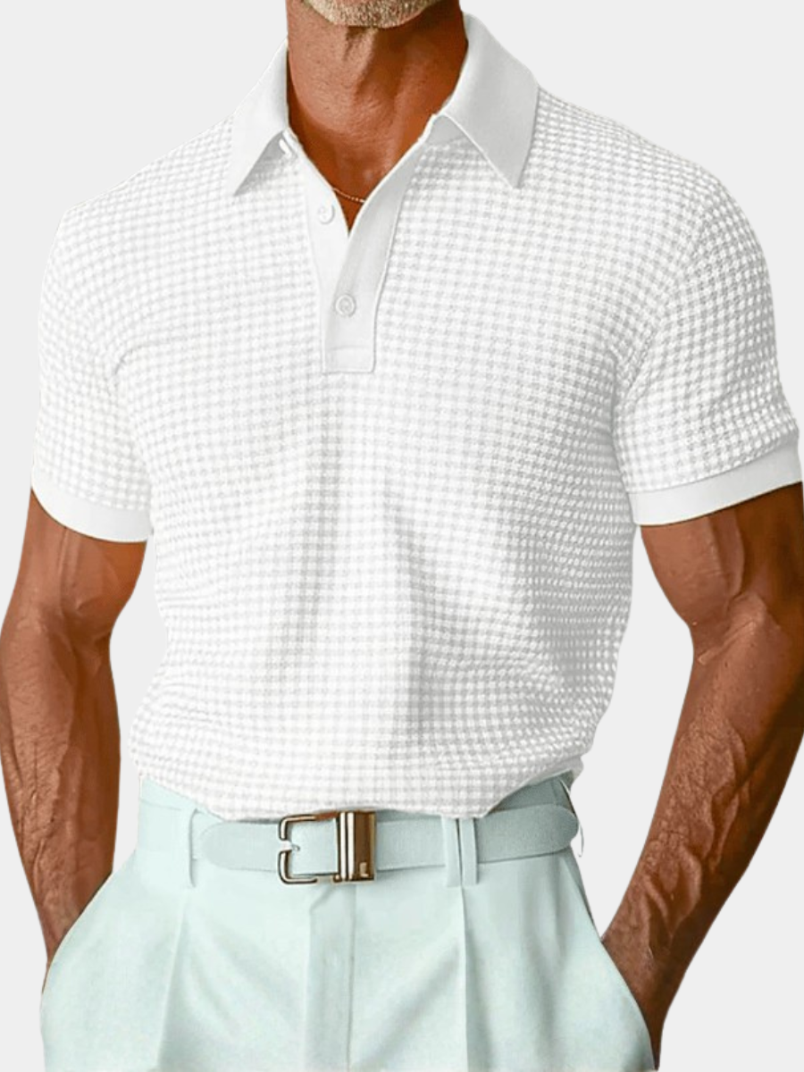 Men's Textured Check Polo Shirt