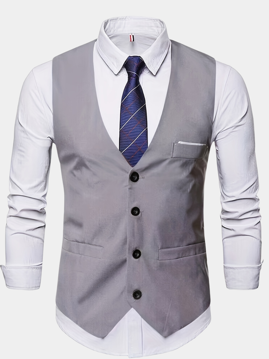 Men's Collarless Polyester Vest