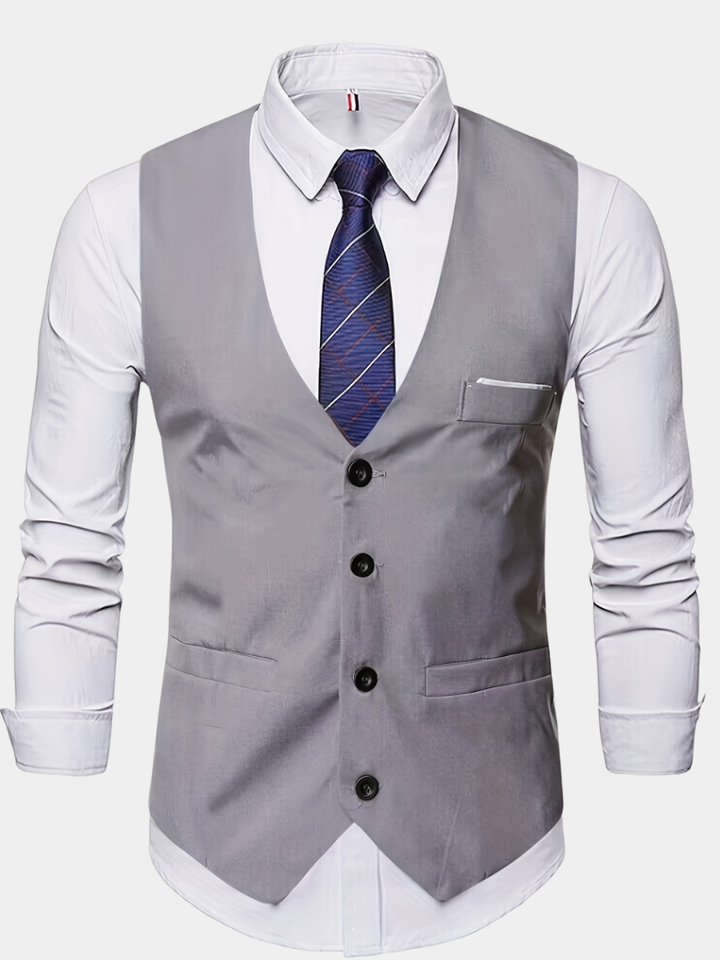 Men's Collarless Polyester Vest