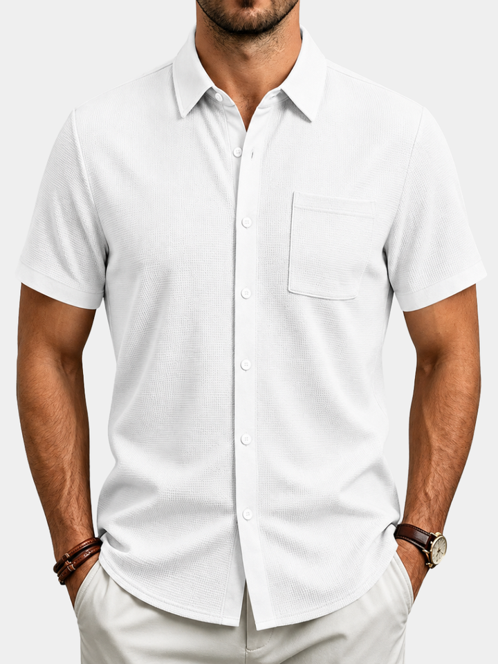 Men's Textured Button Shirt