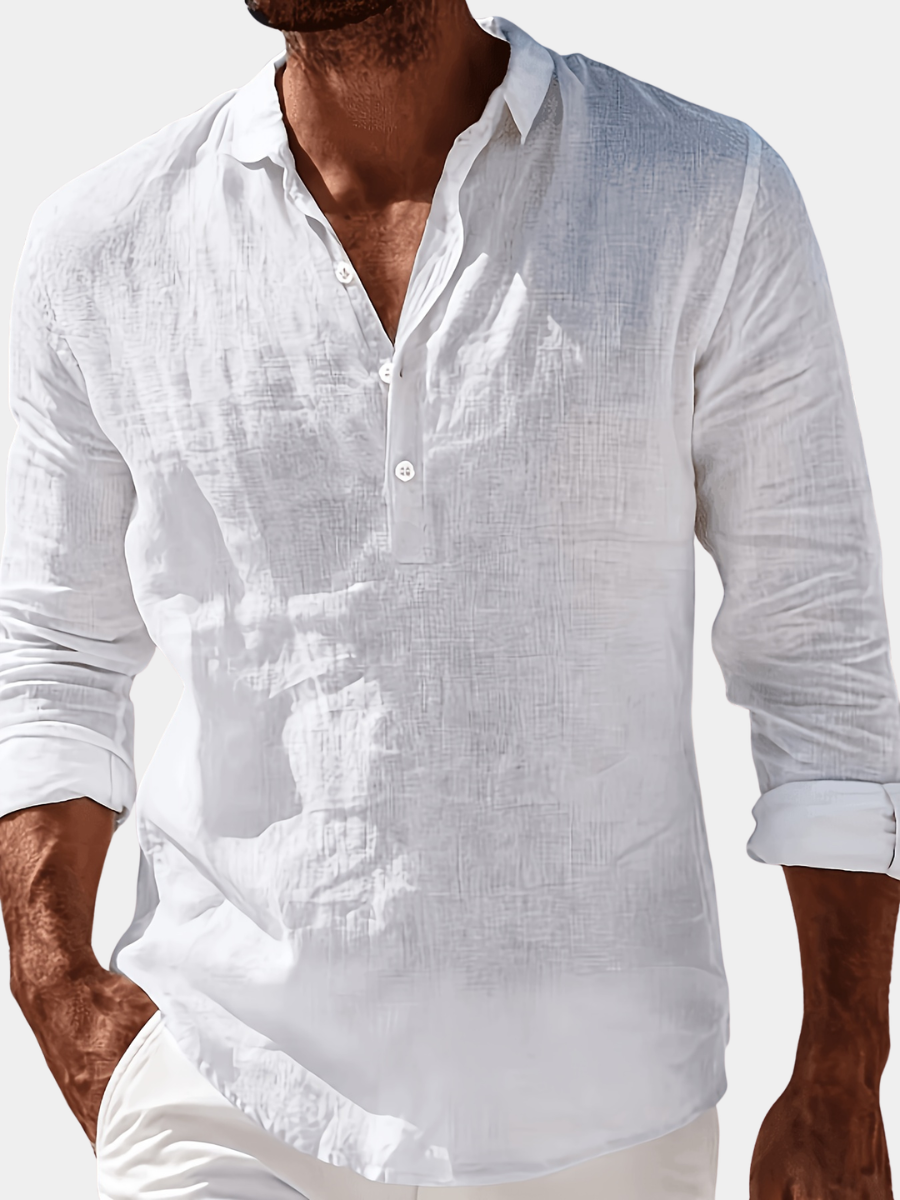 Men's Linen Blend Polo Shirt