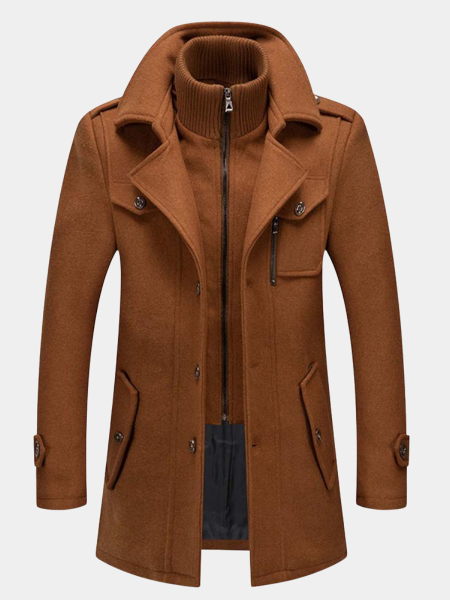 Men's Long Button Winter Jacket