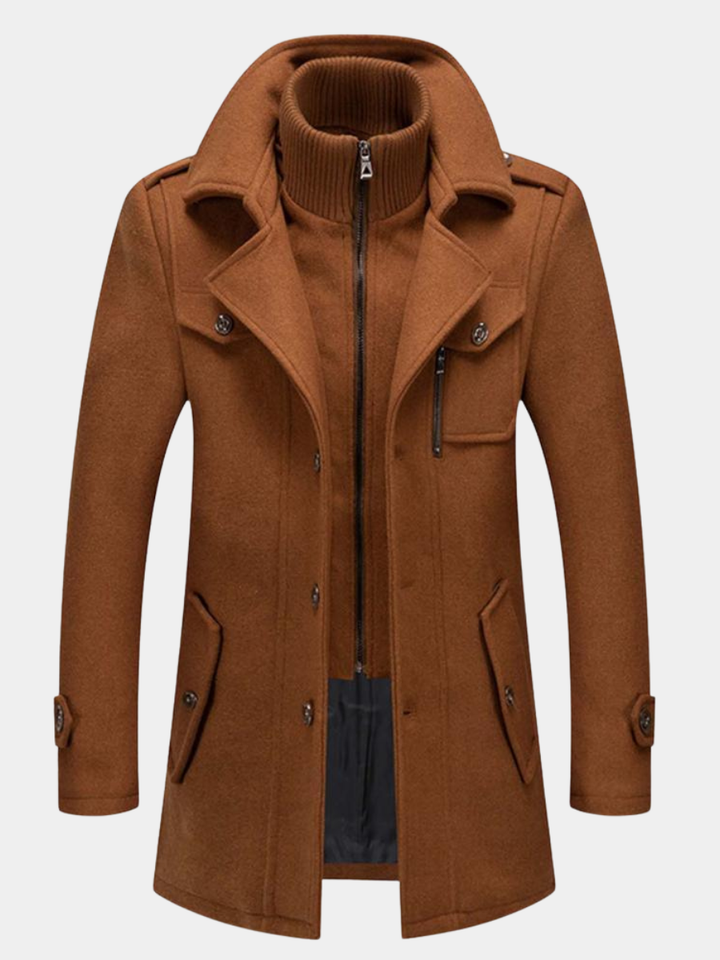 Men's Long Button Winter Jacket