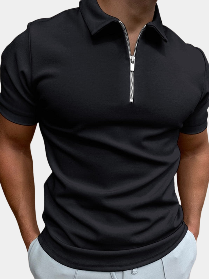 Men's Zip Collar Polo Shirt
