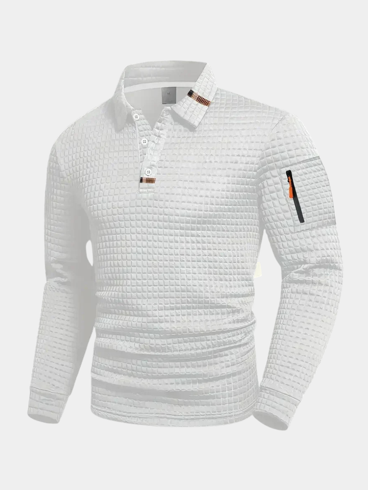 Men's Waffle Knit Polo Shirt