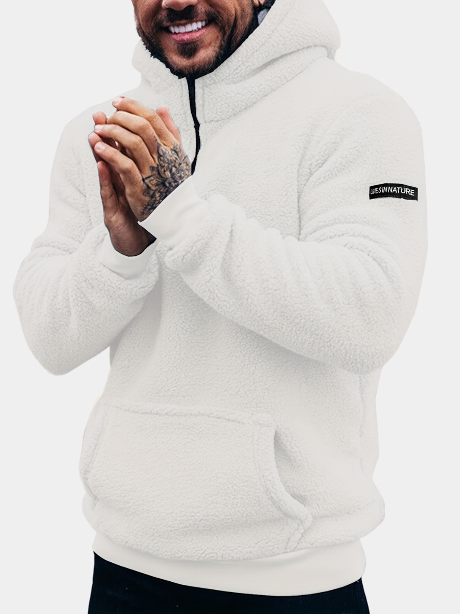 Men's Plush Hooded Zip Hoodie