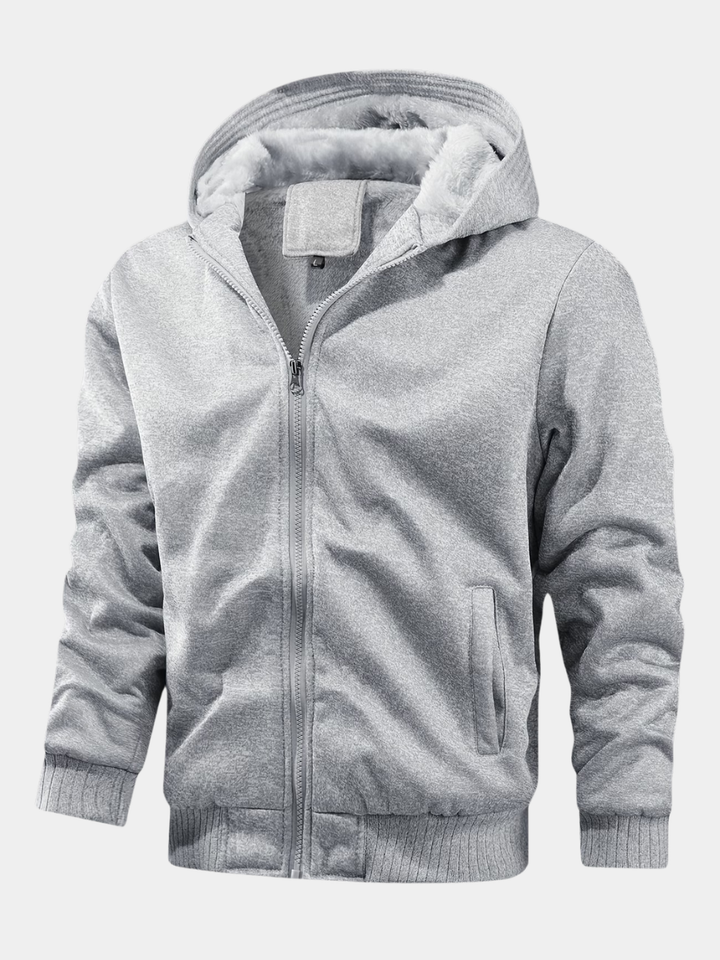 Men's Thick Lined Hooded Zip Hoodie