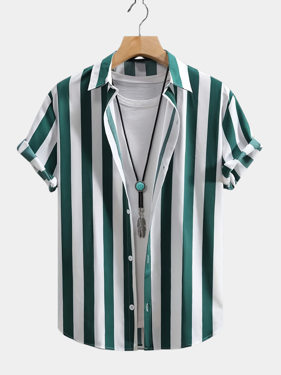Men's Striped Button Front Shirt