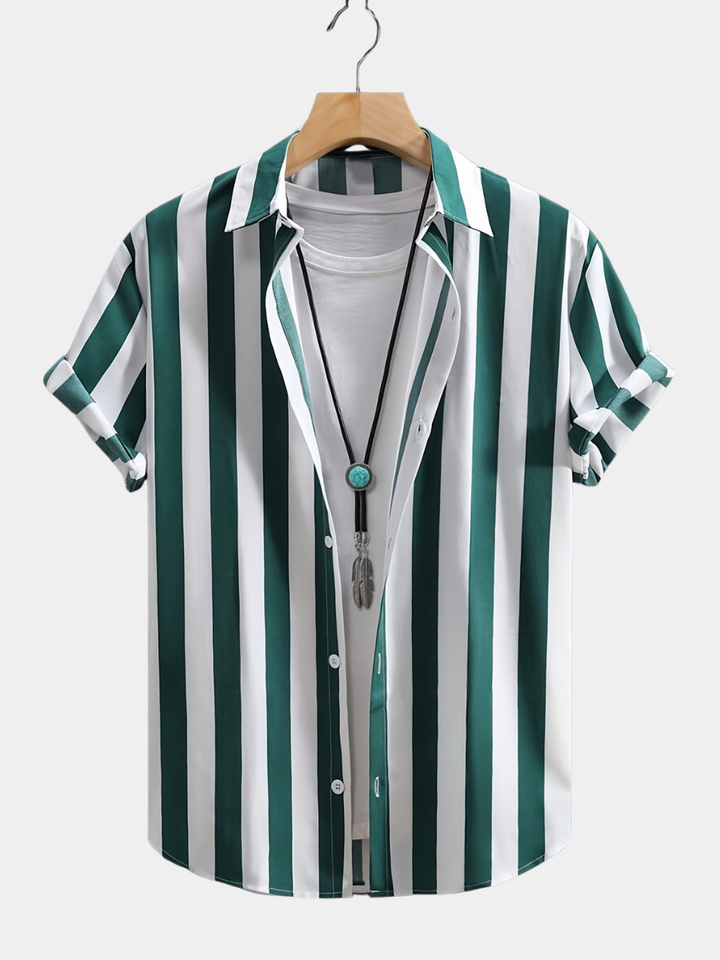 Men's Striped Button Front Shirt