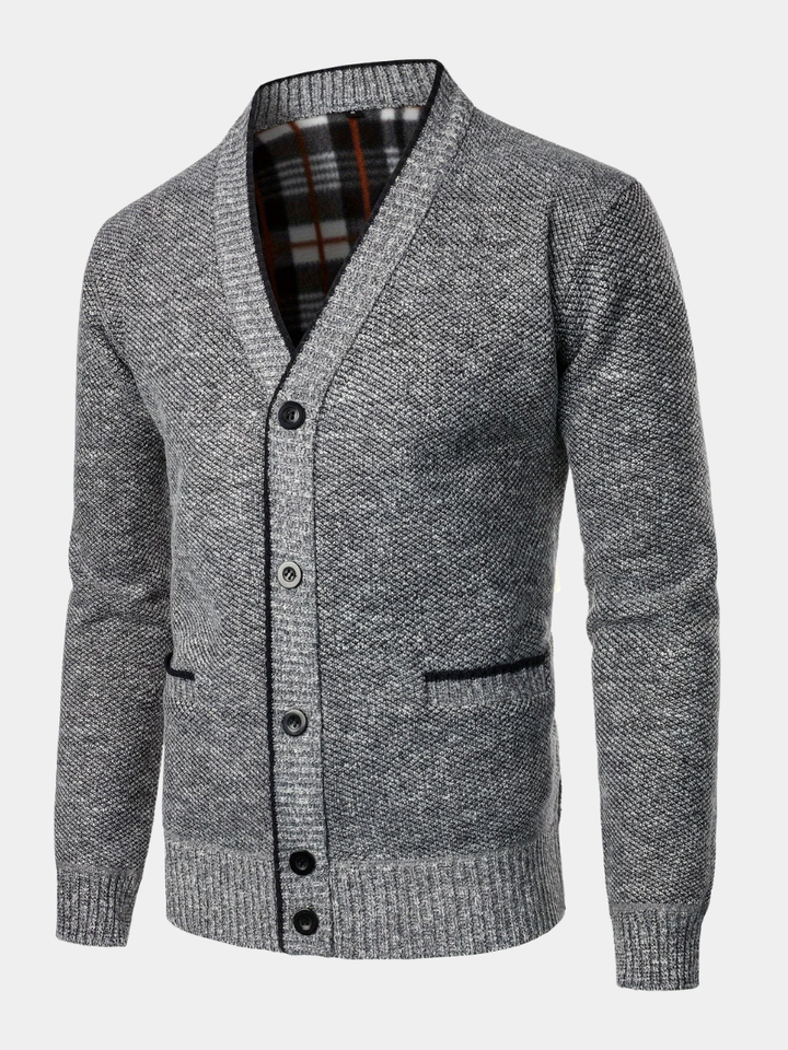 Men's Fleece V Neck Cardigan