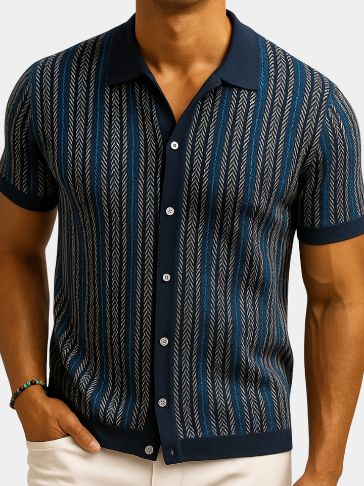 Men's Herringbone Button-Down Shirt