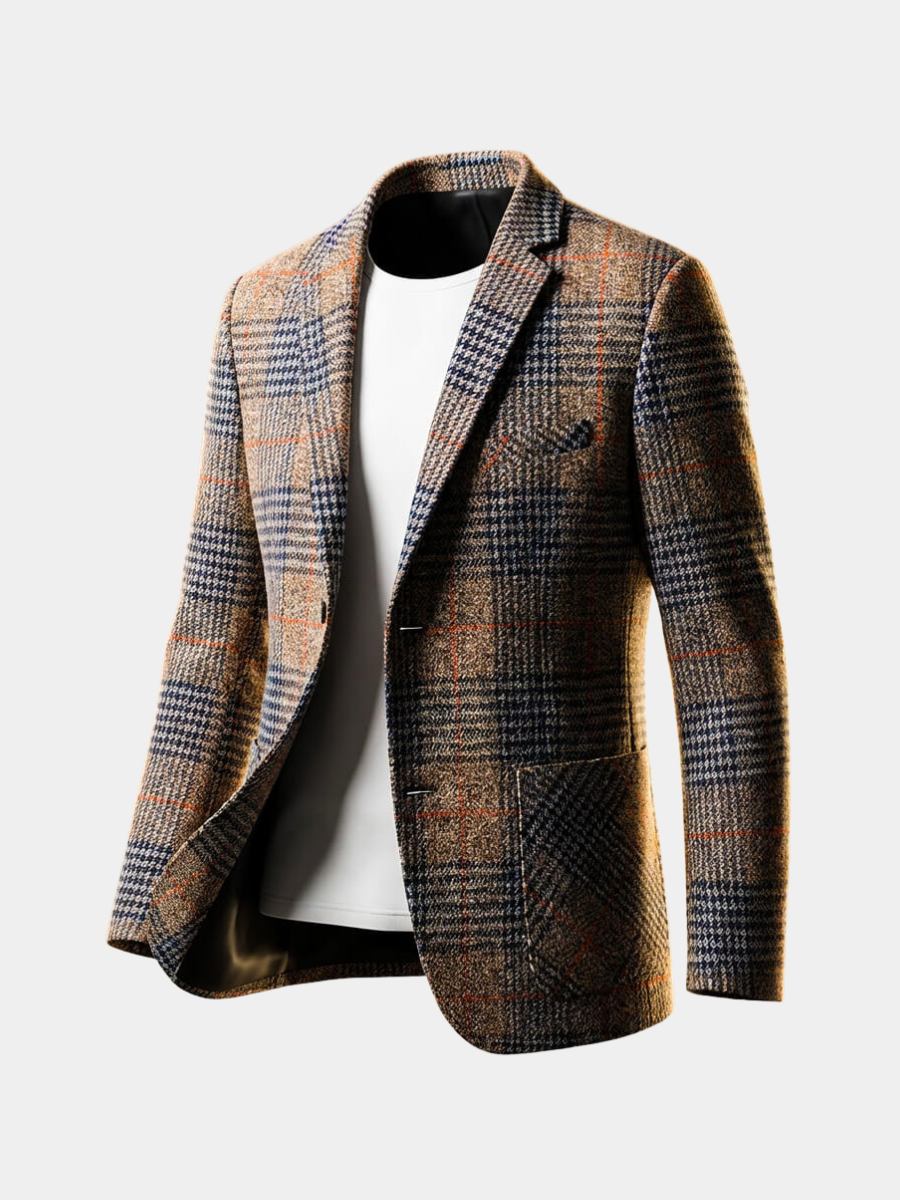 Men's Houndstooth Wool Blazer