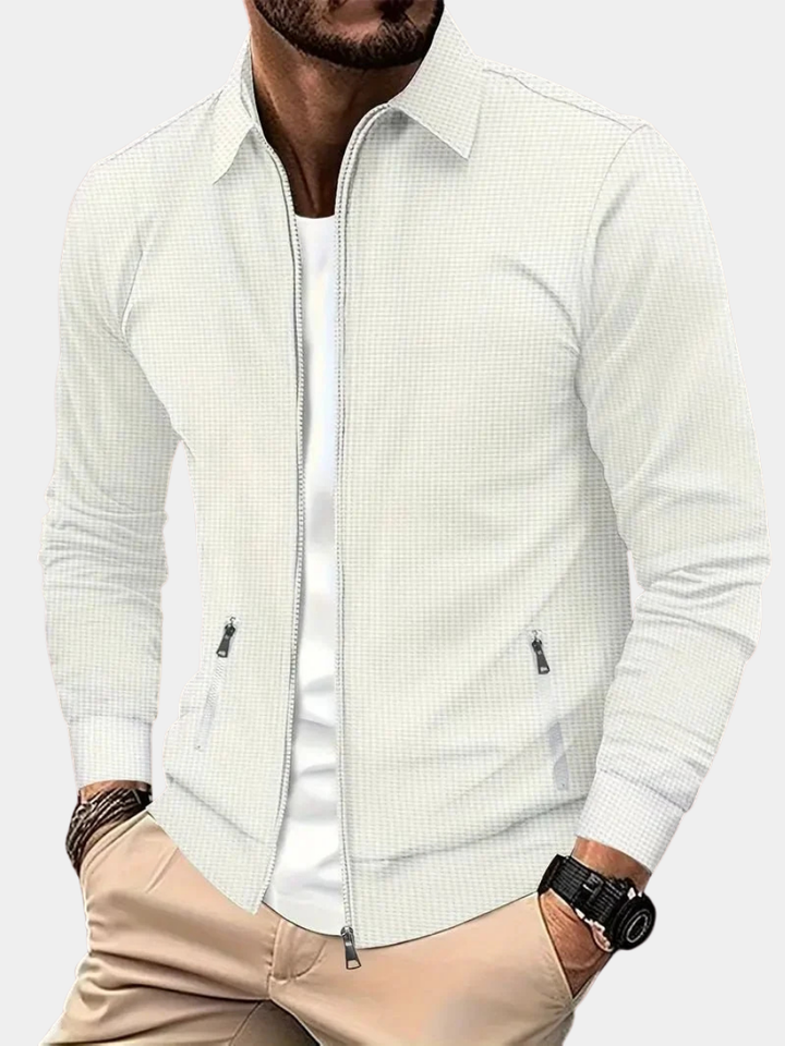 Men's Stand Collar Zip Cardigan