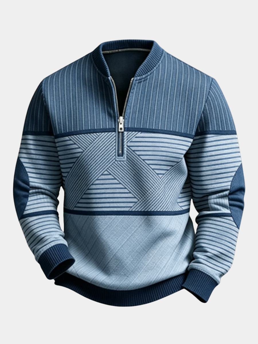 Men's Contrast Half-Zip Sweater