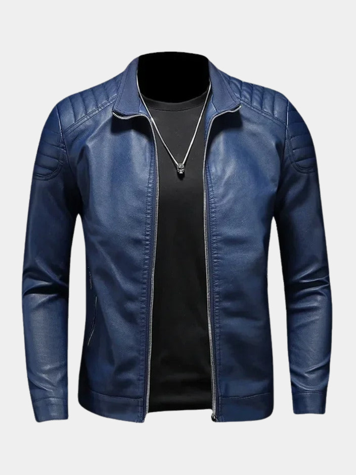 Men's Raised Collar Zip Jacket