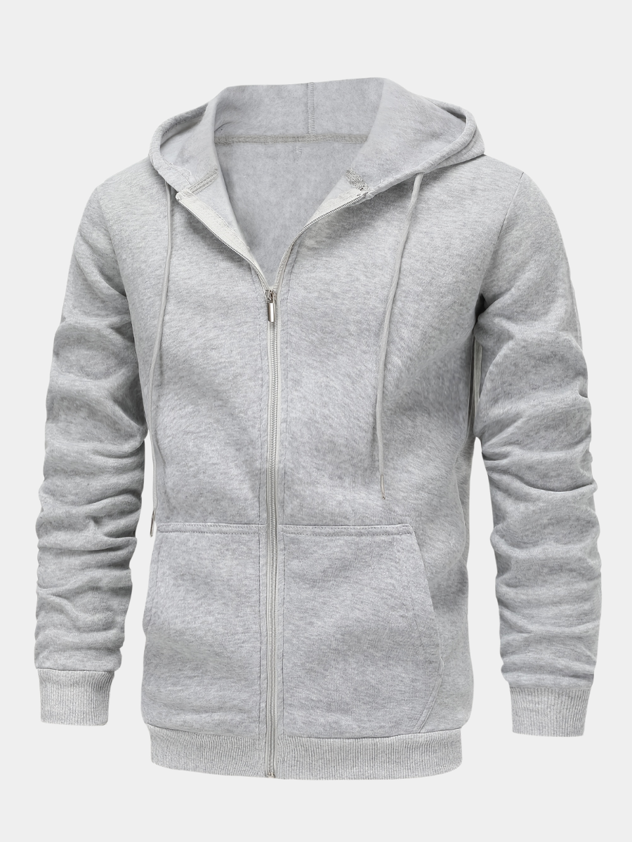 Men's Solid Zip Hoodie