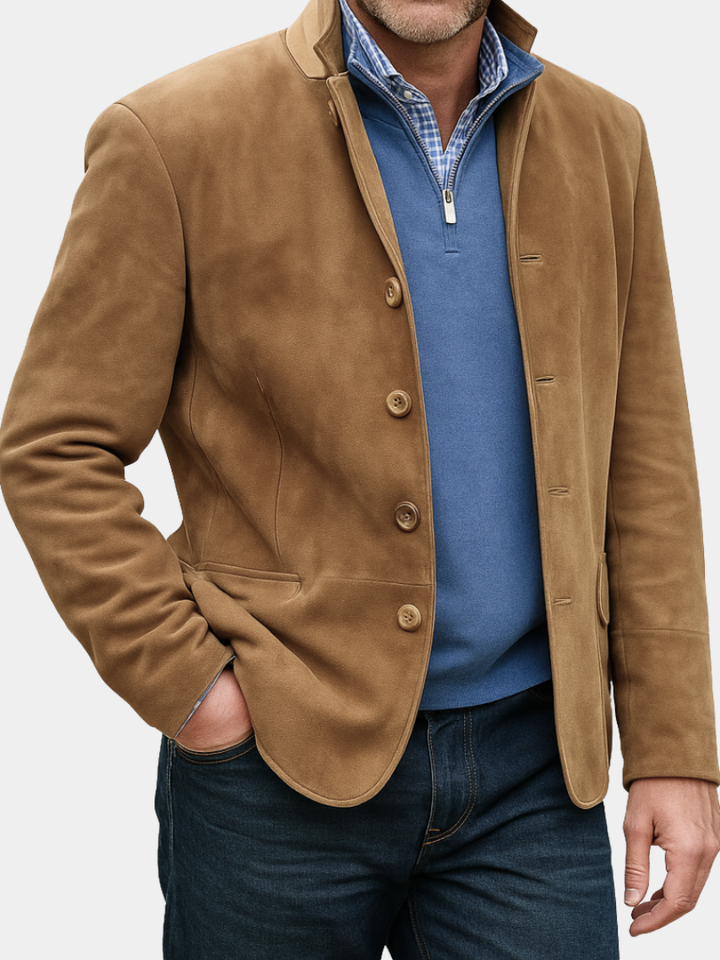 Men's Suede Button Jacket