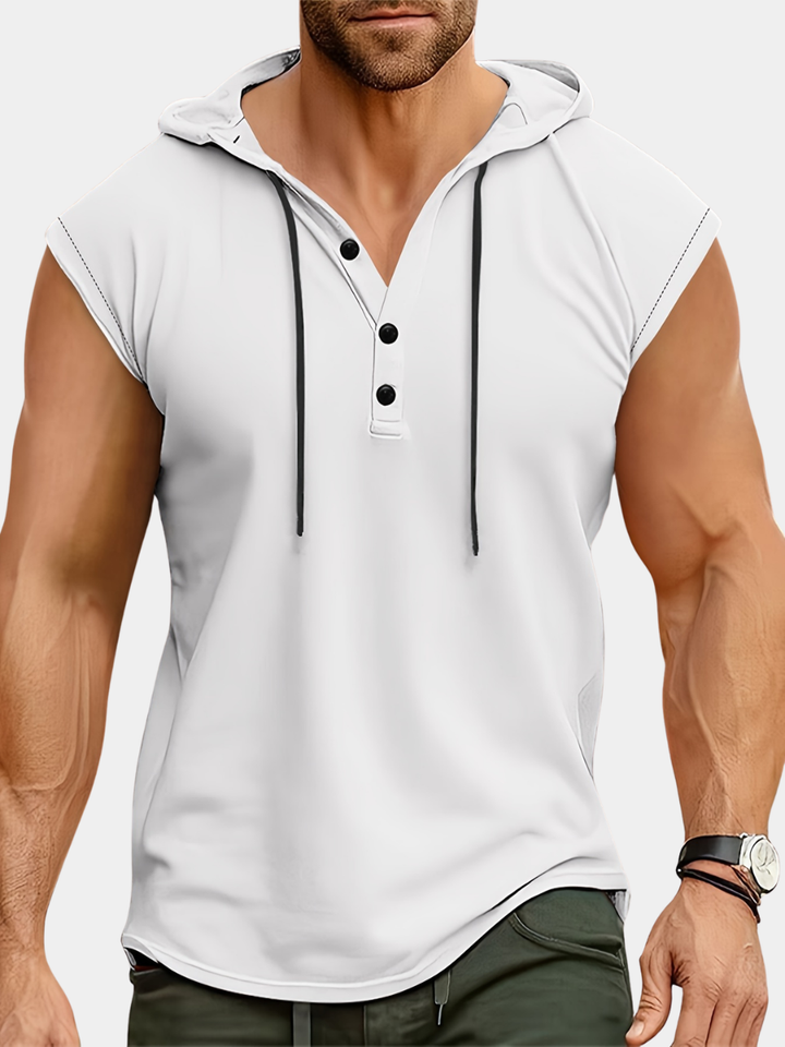 Men's Hooded Henley Shirt