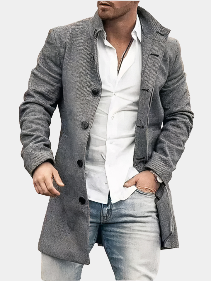 Men's Button Trench Coat
