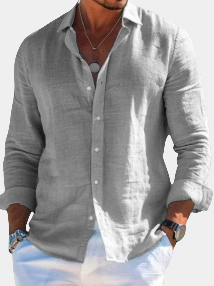 Men's Linen Button Shirt