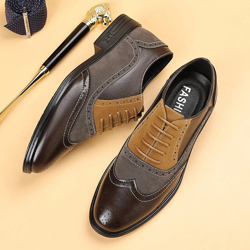 Men's Brogue Lace-Up Shoes