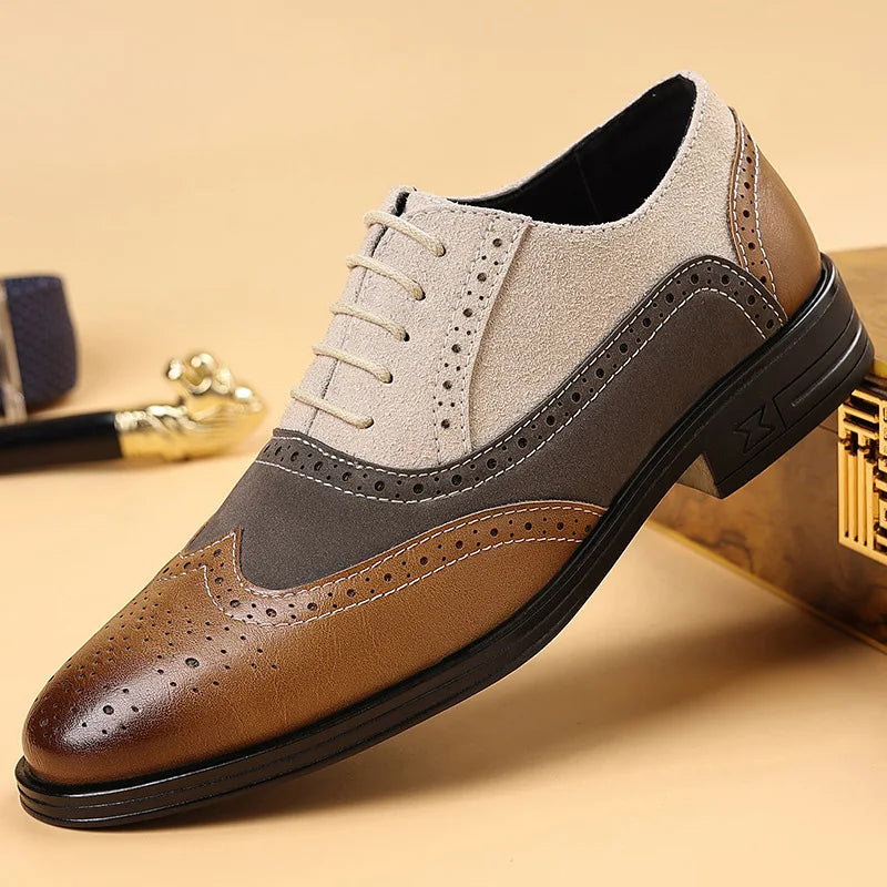 Men's Brogue Lace-Up Shoes