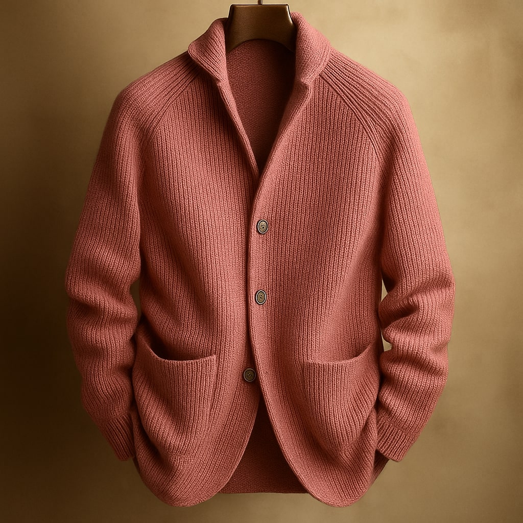 Men's Silvoro - Ribbed Wool Cardigan