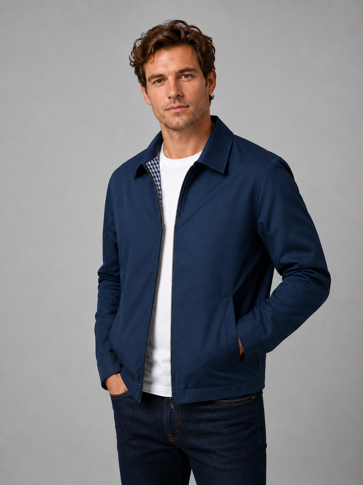 Men’s Lightweight Zip Jacket - Smart Casual British Style