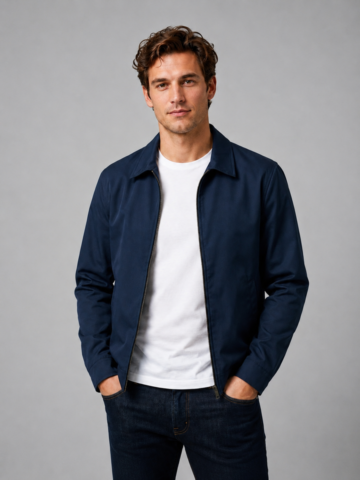 Men’s Lightweight Zip Jacket - Smart Casual British Style