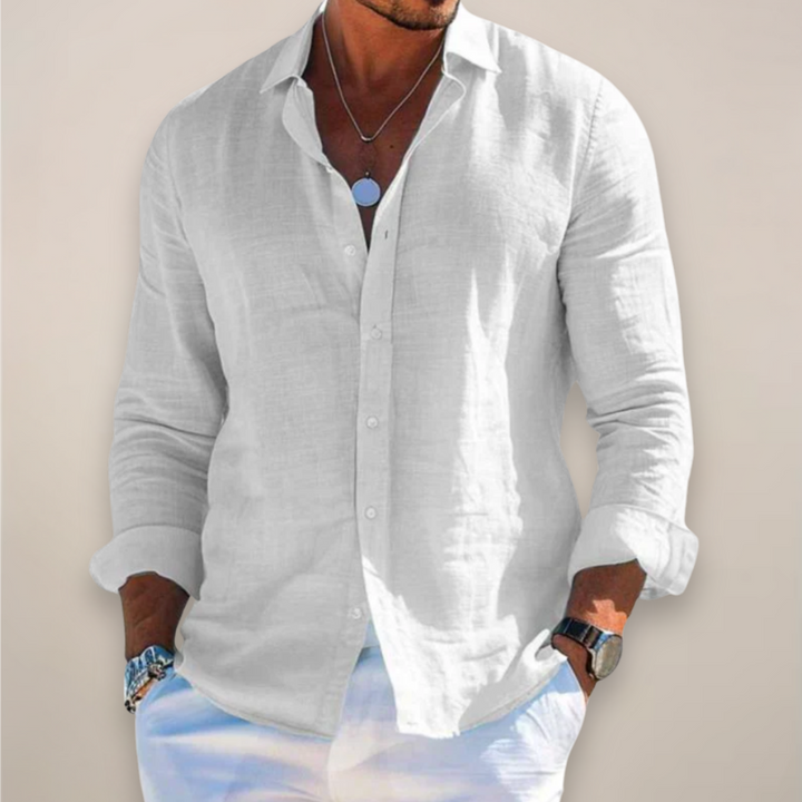 Men's Linen Button Shirt