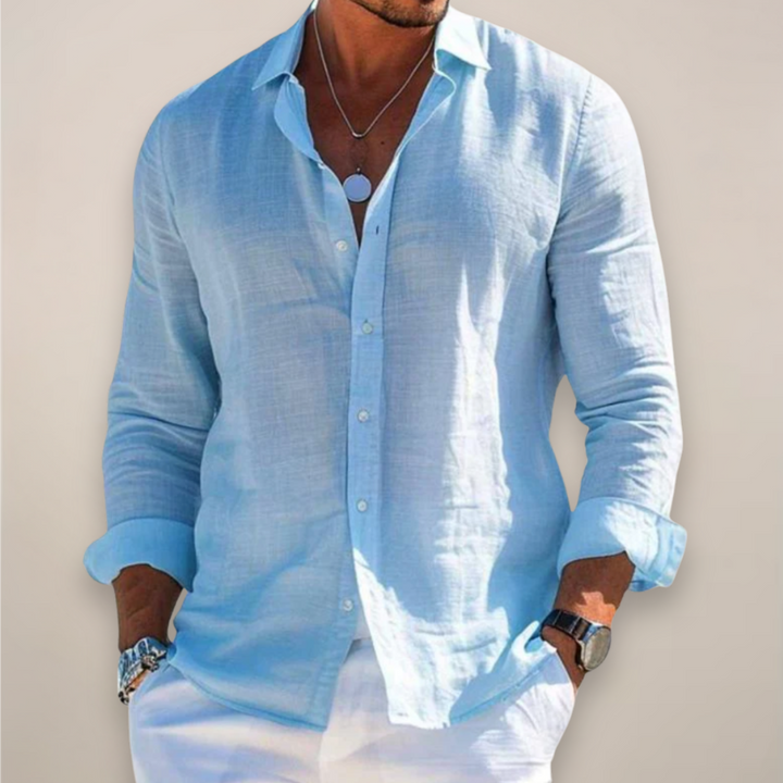 Men's Linen Button Shirt