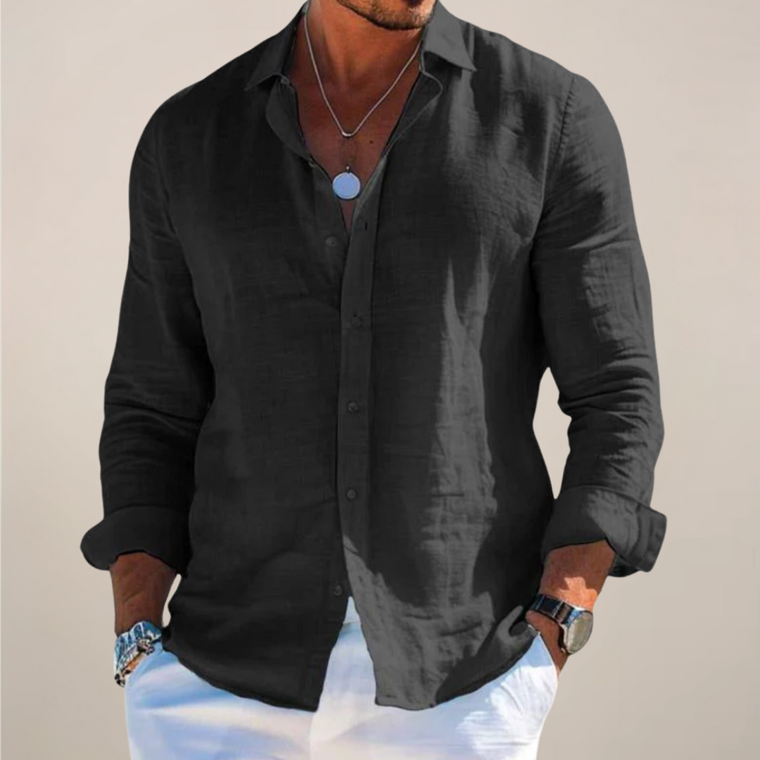 Men's Linen Button Shirt