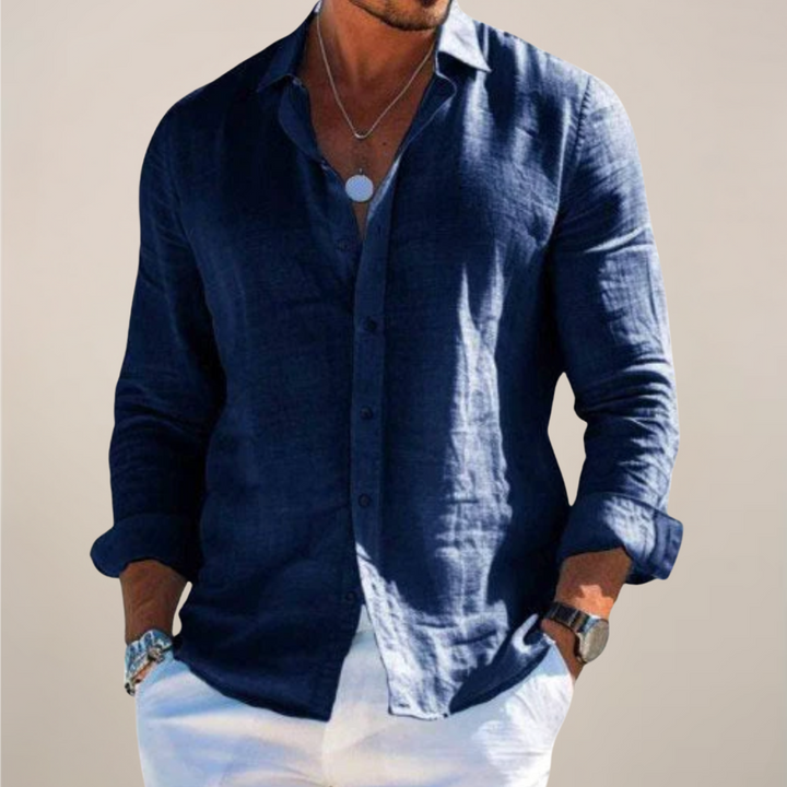 Men's Linen Button Shirt