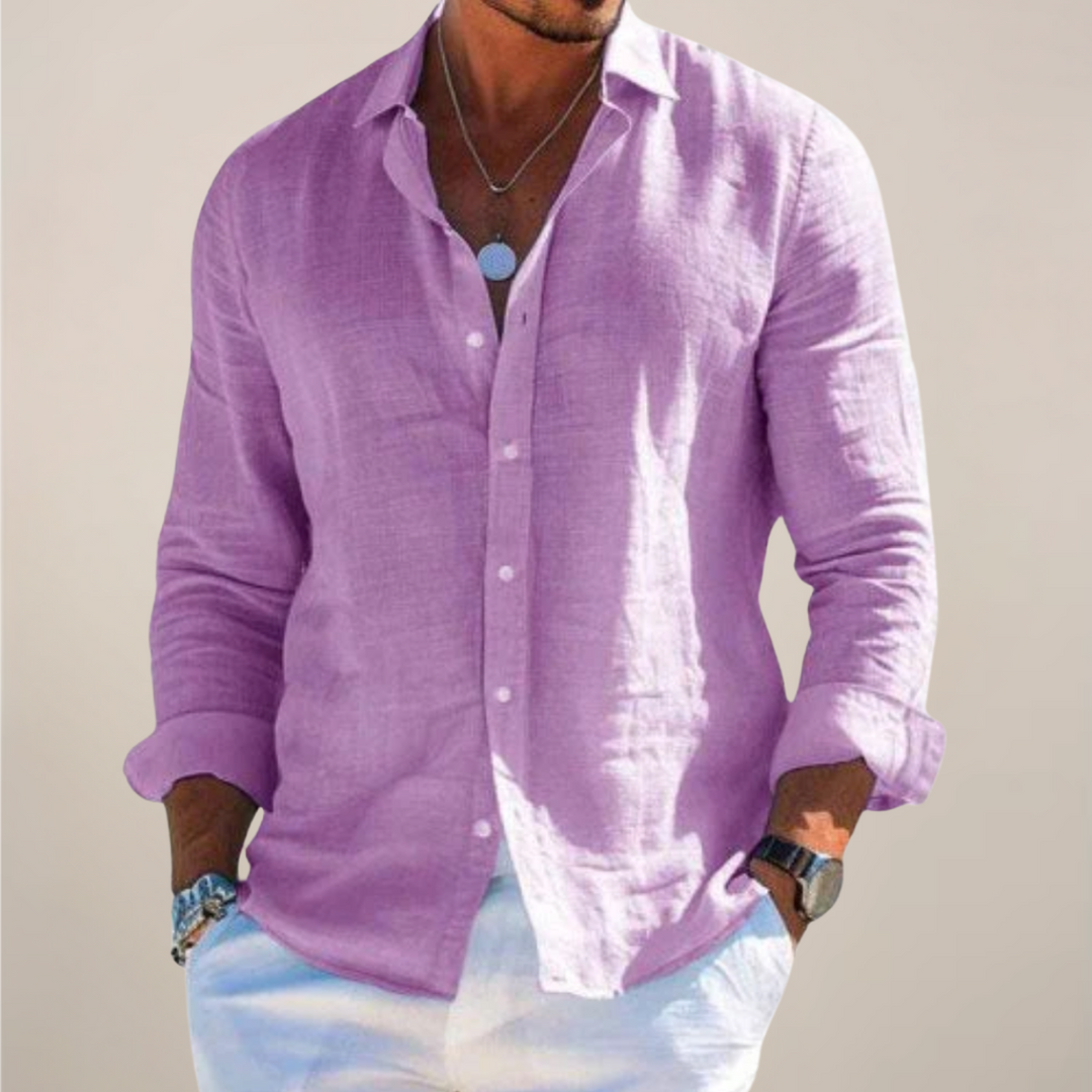 Men's Linen Button Shirt