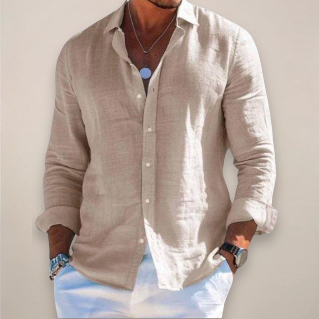 Men's Linen Button Shirt