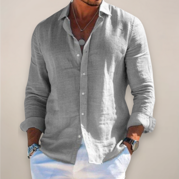 Men's Linen Button Shirt