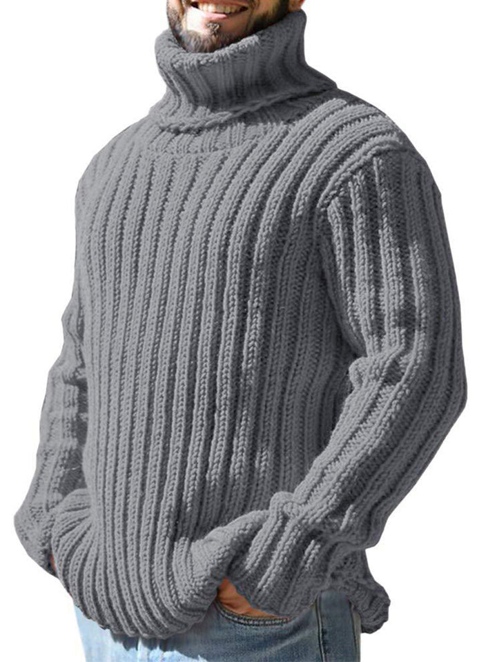 Men's Textured High Neck Sweater