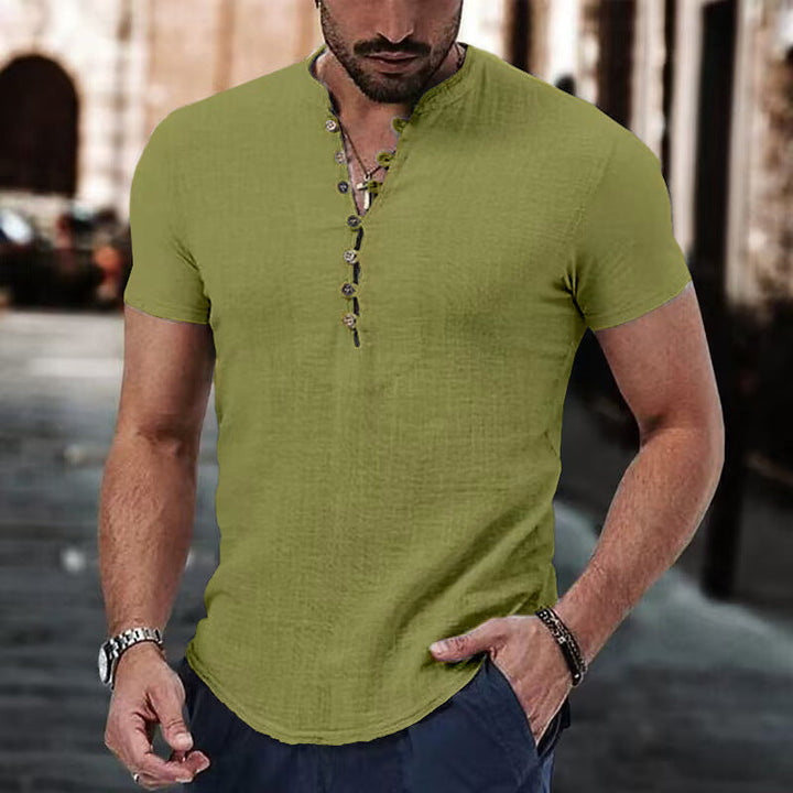 Men's Cotton Mao Collar Shirt
