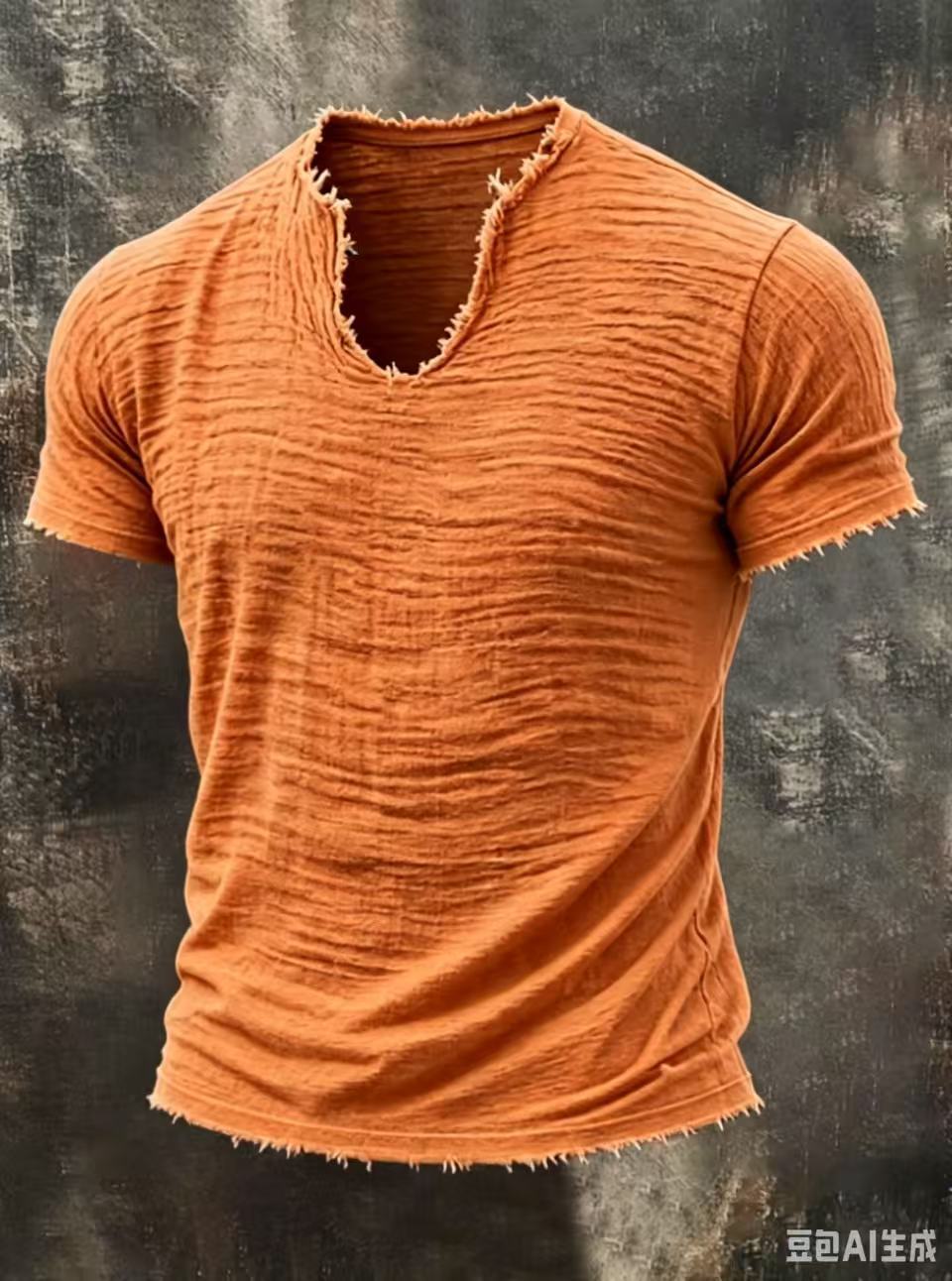 Men's Textured V-Neck T-Shirt