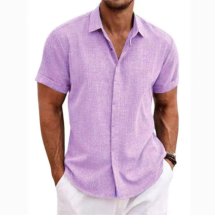 Men's Linen Lapel Shirt
