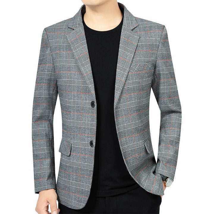 Men's Plaid Lapel Blazer