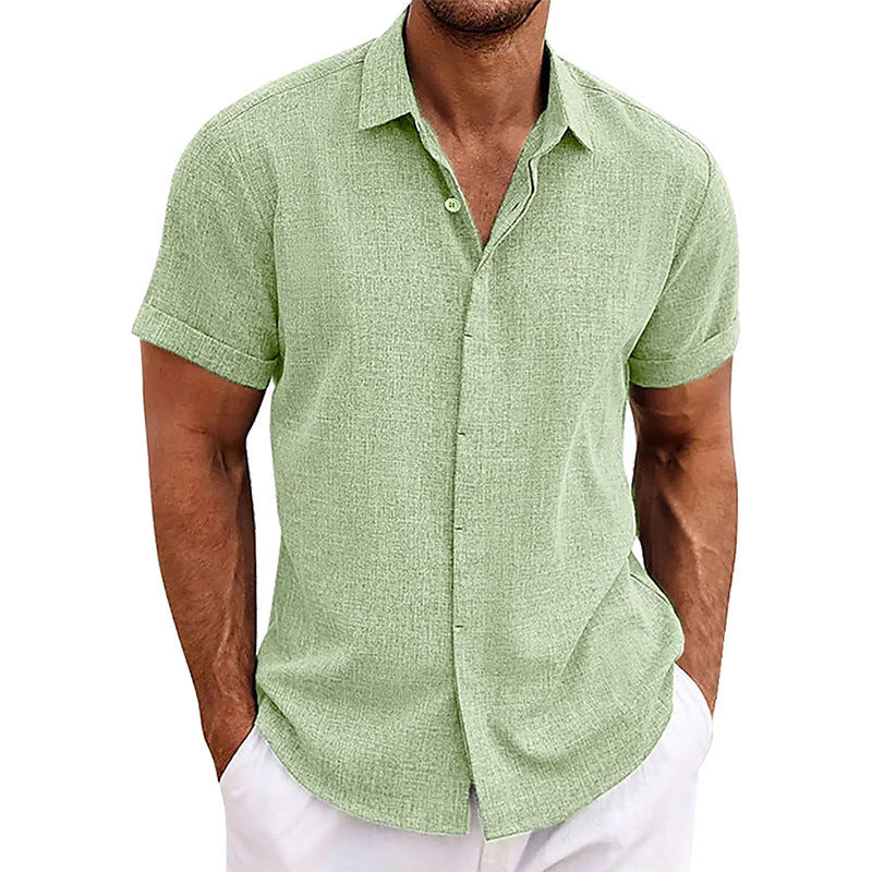 Men's Linen Lapel Shirt