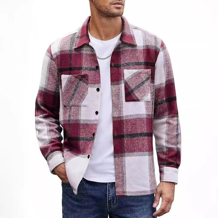 Men's Plaid Lapel Jacket