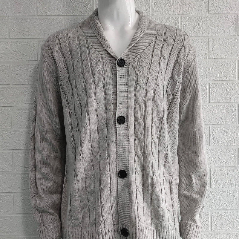 Men's Textured Knit Cardigan