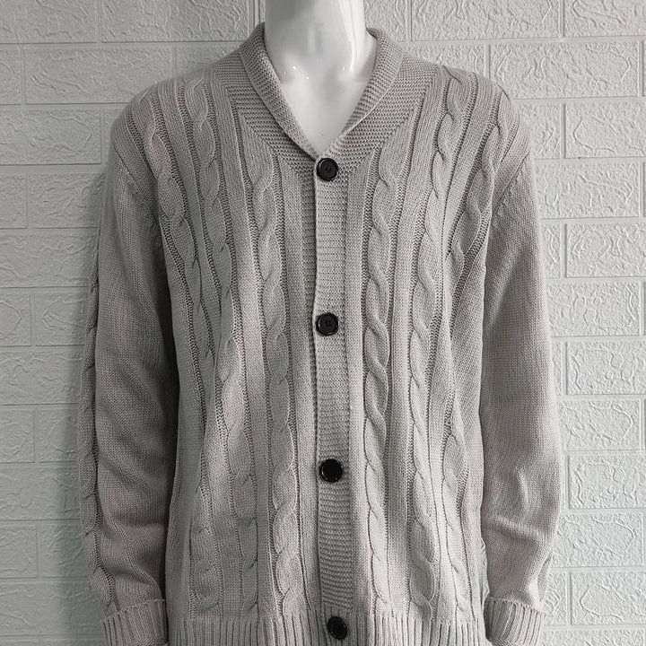 Men's Textured Knit Cardigan